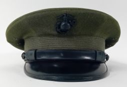 A Vietnam War USMC Officer's Cap, size 7, Berkshire US Tailor.