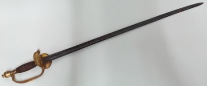 An 18th Century 1796 pattern British Infantry Officers sword, urn shaped pommel, copper wire bound