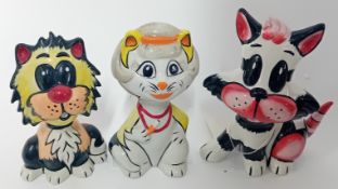 Lorna Bailey (1978-), collection of three cats, 'Catrina the Cat/Ella', 'Marina the Cat', and 'Leo
