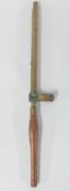 A WWI trench periscope, with wooden handle and brass eyepiece, 'Periscope MKIX 1918 R & J Beck