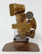 A brass miniature sextant scientific instrument from Arc Royal, marked B-173 and arrow, together