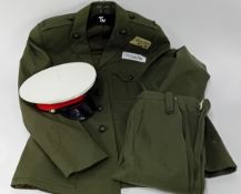 A Royal Marine Lovats jacket, trousers and cap, chest 100cm.