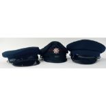 A Bournemouth Fire Cap, together with an H.M. Prison Service Cap, and a Chauffer's cap. (3)