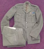 A WWII Officers uniform Jacket and trousers, to Capt. R.C. Wilkins 6374920 R.A.P.C. with ribbon band