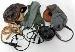 Royal Air Force, an Experimental Aircraft Association helmet, together with two canvas RAF hats with