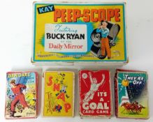 A collection of vintage games, to include 'Peep-Scope' Buck Ryan game, Dan-Dare 'The Game of the