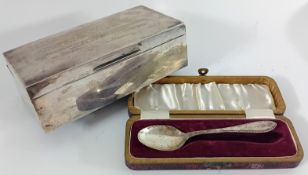 A silver cigarette box, presented to Lieutenant H.N. Paulley, Royal Navy, Singapore 1949, together