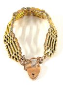 A 9ct gold five bar gate bracelet, approx 19.4g