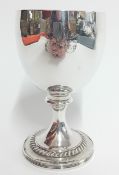 A Georgian silver goblet, monogram 'M', hallmarked London 1819, weight approx 8.61oz.