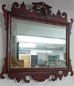 Four various antique mahogany framed mirrors including 'Chippendale style carved frames (4).