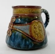 A Doulton Lambeth commemorative jug for the life of Lord Nelson, the handle in twisted rope style,