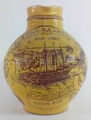 Tony Martin's Jug, a large slipware jug by Harry Juniper of Bideford, inscribed 'TONY MARTIN / HIS