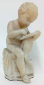 After Antonio Canova, a 19th century white marble figure of a boy scribe writing on a tablet, height