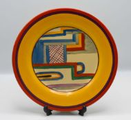 A Clarice Cliff red 'Tennis' plate.