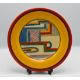 A Clarice Cliff red 'Tennis' plate. - Image 1 of 3