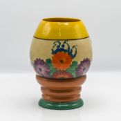 A Clarice Cliff 'Gayday' pattern vase, height 20cm.