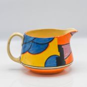 A Clarice Cliff 'Sunray' pattern jug, height 10cm.