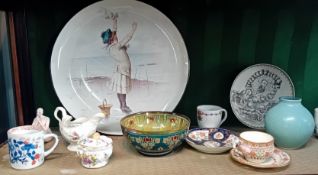A collection of various 19th and early 20th century porcelain, to include a lustre bowl,