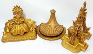 Various gilt wooden sconces, of antique and classical design, together with a pair of gilt wooden