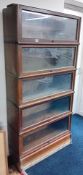 A 5 section Globe Wernicke style sectional bookcase (lacks cornice). Width 86cm.