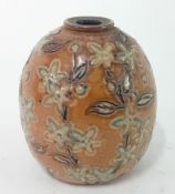 A Martin Brothers miniature stoneware vase by Edwin & Walter Martin, dated 1906, the bulbous form
