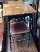 A mahogany nest of three tables, together with an Edwardian mahogany and cross banded square side