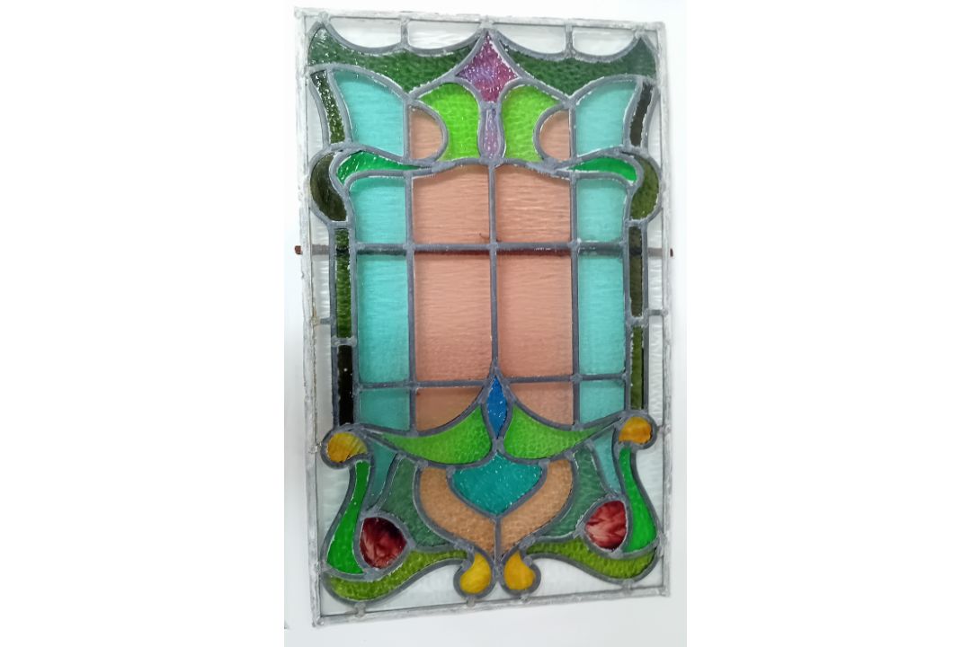 A collection of stained glass roundels, windows, etc, together with a coat of arms painting, and - Image 2 of 4