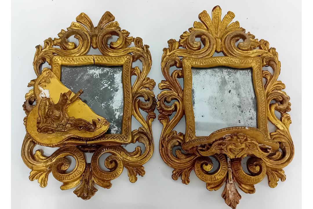 Various gilt wooden sconces, of antique and classical design, together with a pair of gilt wooden - Image 2 of 2