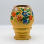 A Clarice Cliff 'Canterbury Bells' pattern vase, height approx 20cm.