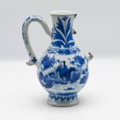 A blue and white ewer, Transitional period, first half 17th century, after an Islamic shape, the