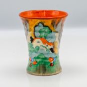 A Clarice Cliff 'Forest Glen' pattern vase, height approx 10cm.