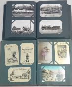 Two albums of postcards and photographs, to include humorous and locomotive examples. (2)