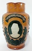 A Doulton Lambeth salt-glaze commemorative jug for Governor General Gordon, with impressed marks