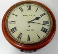 A 19th century dial fusee clock Maple and Co, LONDON, diameter 39cm.