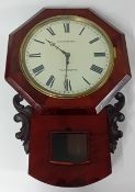 A 19th century octagonal fusee drop dial clock, by Sheppeard, PLYMOUTH, width 43cm.