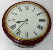 A 19th century mahogany dial fusee clock, diameter 37cm.