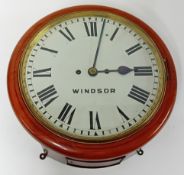 A 19th century mahogany dial fusee clock with striking movement, WINDSOR, with pendulum, diameter
