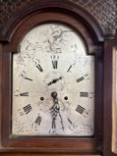 A 19th century eight day mahogany longcase clock, Wm Hambly, FALMOUTH, arched silver dial, with