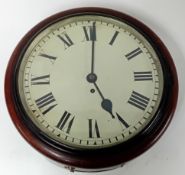 A 19th century mahogany dial fusee clock, diameter 38cm.