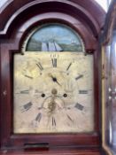 A late 19th century eight day stained pine longcase clock by James Sellick, MARAZION, with rolling