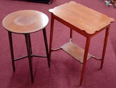 A Victorian mahogany dining/desk chair, late Victorian two tier occasional table and another (3).