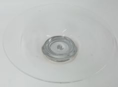 A silver and glass studio bowl t/w ornamental eggs.