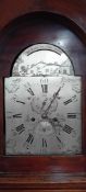 An 18th century eight day oak and mahogany-banded longcase clock by Nic. Ivey, REDRUTH, silvered