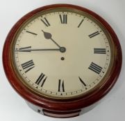 A 19th century mahogany dial fusee clock, diameter 38cm.