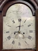 A 19th century eight day mahogany longcase clock by Charles Read, HELSTONE, arched silver dial,
