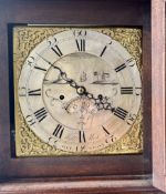 A 19th century oak longcase clock by William West, HELSTONE, silver and brass dial, calendar,