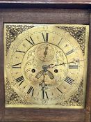 An 18th century eight day oak longcase clock by Wills, TRURO, 1790, brass dial, low height 184cm,
