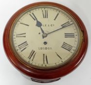 A 19th century dial fusee clock Maple and Co, LONDON, diameter 32cm.