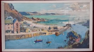 Jack Merriott (1901-1968) watercolour/gouache coastal scene, signed lower left, subject size 37cm