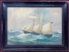 Reuben Chappell of Goole (British, 1870-1940), watercolour portrait of the topsail schooner 'Four
